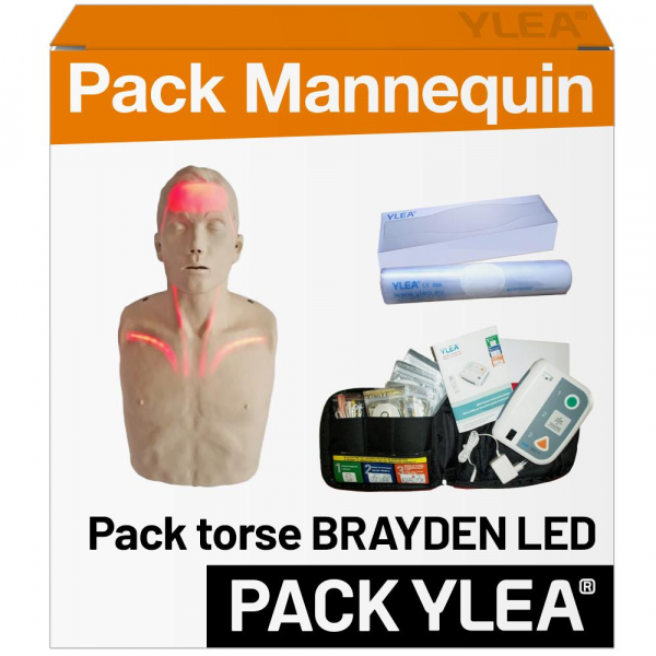 Pack Mannequin de Secourisme DEFIPLUS BRAYDEN LED pour formateur