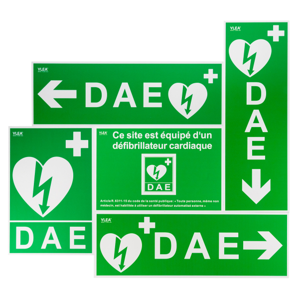 Pack de 5 Panneaux de Signalisation Dfibrillateur