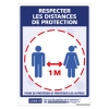 Cet article : Affiche gestes barrire DISTANCE DE SECURITE 1m - Affiche 210x300mm - PVC 1.5mm