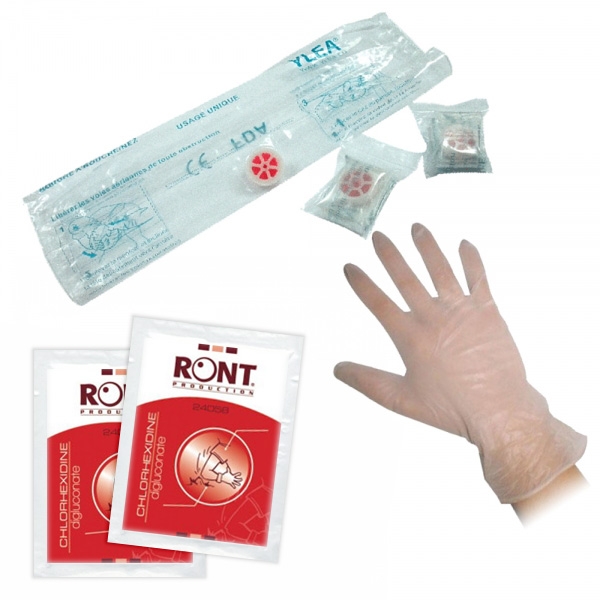 Kit masque bouche à bouche avec gants et lingettes désinfectantes