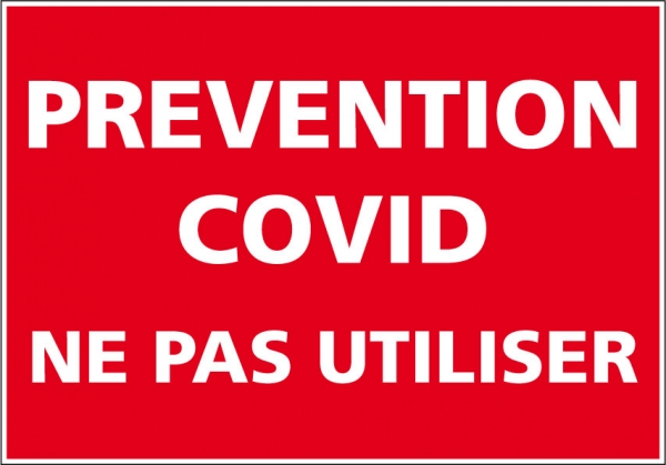 Affiche adhésive Ne pas utiliser PREVENTION COVID