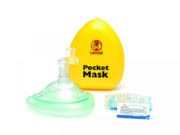 Masque de poche réutilisable pour insufflation LAERDAL avec valve anti-retour