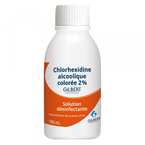 Chlorhexidine alcoolique colorée 2% GILBERT - Flacon 100ml