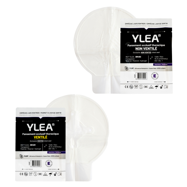 Pansement Occlusif Thoracique YLEA - Pack Contenant 1 Non Ventilé et 1 Ventilé