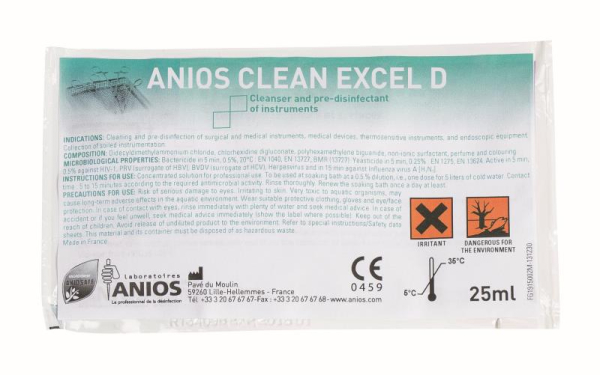 Détergent Désinfectant Anios Clean Excel D Dose 25ml Unique
