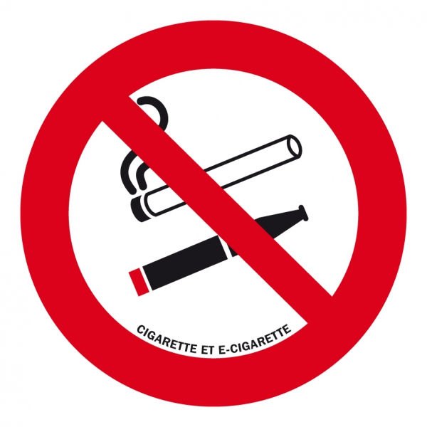 Panneau interdiction de fumer cigarette électronique