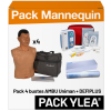 Pack 4 mannequins de secourisme bustes AMBU UNIMAN+ Défiplus