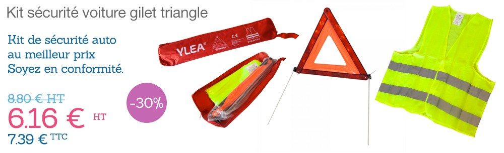Achat kit sécurité auto gilet triangle