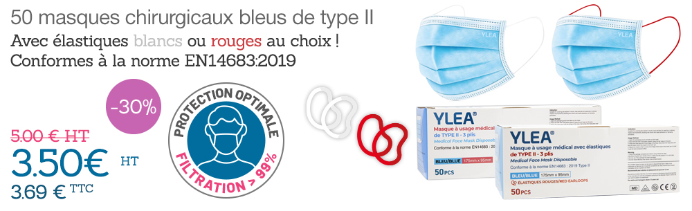 Achat masque chirurgical type 2 bleu