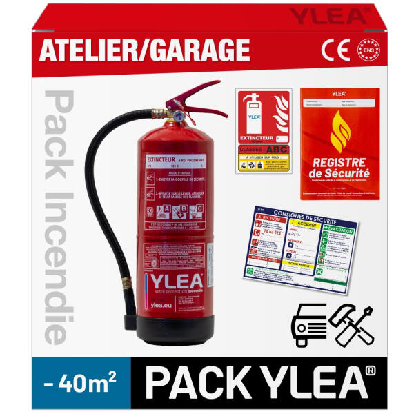 Kit Extincteur Professionnel Garage ou Atelier Moins de 40m²