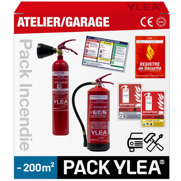Kit Extincteurs Professionnel Garage Atelier Moins de 200m²
