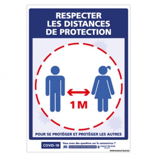 Affiche Distance de Sécurité 1m ou 1,5m : Protégez-vous du COVID-19