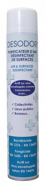 Spray Aérosol Désinfectant de Surfaces Virucide de 750ml