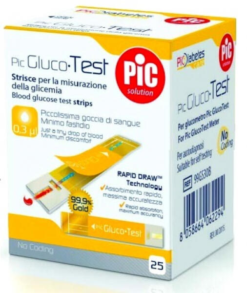 Bandelettes Réactives pour GlucoTest PIC