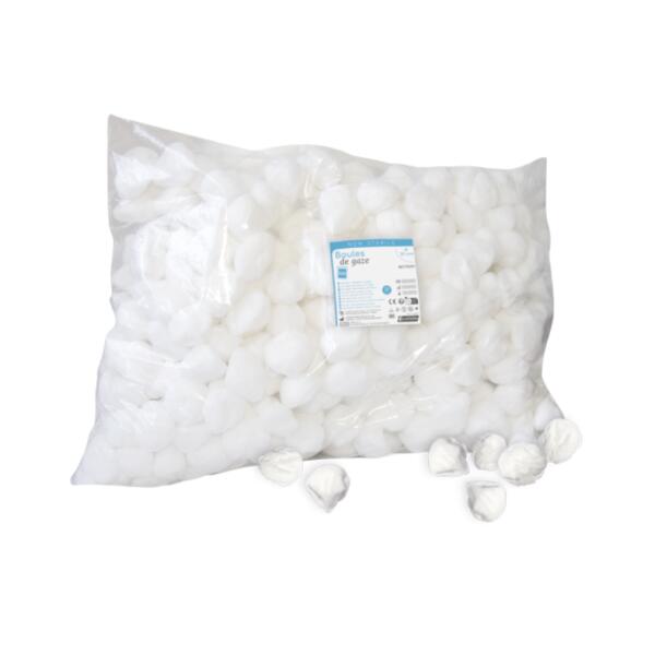 Boule de Gaze Non Stérile - 100% Coton, Haute Absorption, Sachet de 500