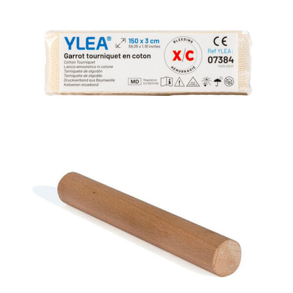 Garrot Tourniquet Improvisé avec Bâton et Coton - Outil D'Urgence Essentiel