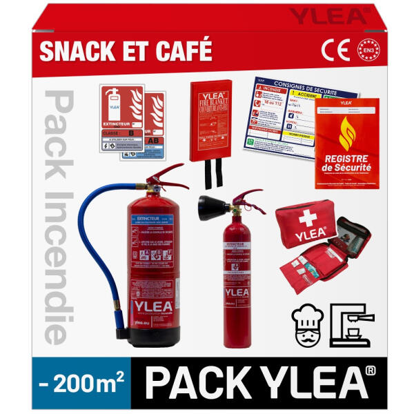 Kit Extincteurs pour Cafés, Snacks et Restauration Rapide de Moins de 200m²