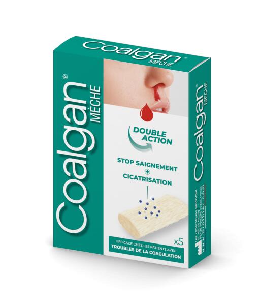 Coalgan Boite de 5 Mèches de Ouate Hémostatique