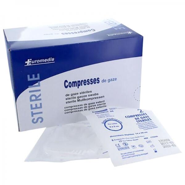 Compresses de Gaze Stériles 7,5x7,5 Cm Boite de 20 Sachets de 5