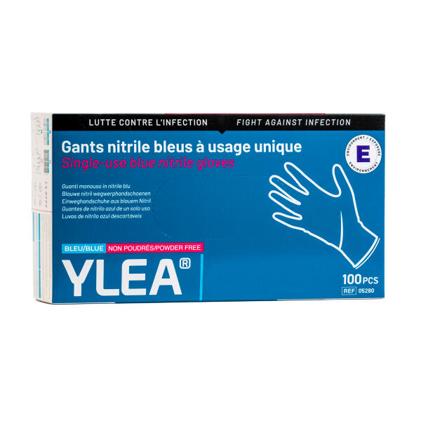 Gants Nitrile Bleus Non Poudrés