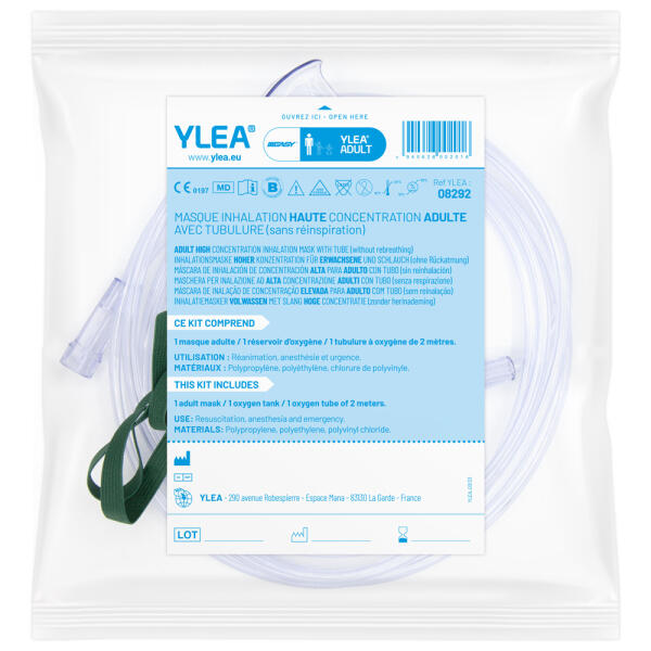 Masque à Oxygène Inhalation Adulte Haute Concentration