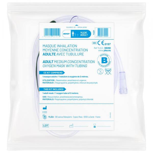 Masque à Oxygène Inhalation Adulte Moyenne Concentration