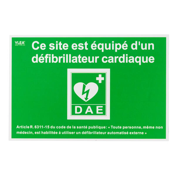 Panneau Signalétique Défibrillateur Site équipé D'un Défibrillateur