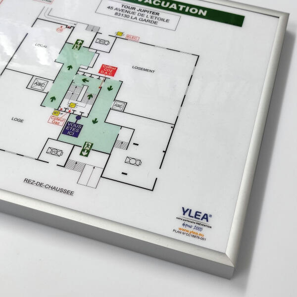 Plan D'évacuation A3 avec Cadre Aluminium