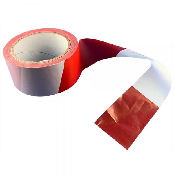 Ruban de Signalisation Rouge et Blanc pour Balisage Chantier
