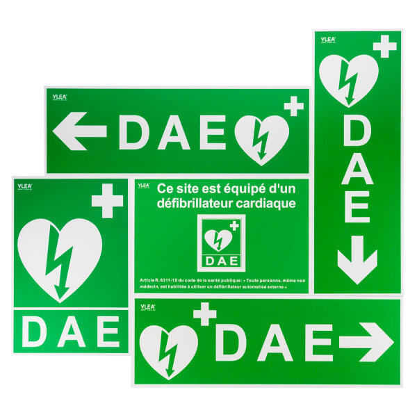Pack de 5 Panneaux de Signalisation Défibrillateur