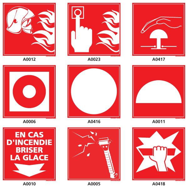 Pictogrammes Sécurité Lutte Incendie